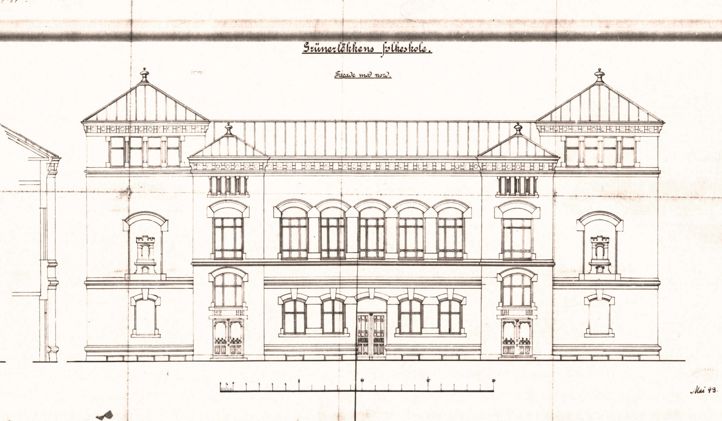 Arkitekttegning av Grünerløkka skole